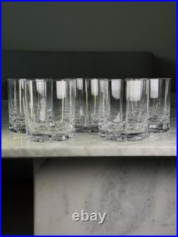 Set Of 5 MILLER Rogaska Tulipe Double Old Fashioned Glass Crystal Vintage Rare