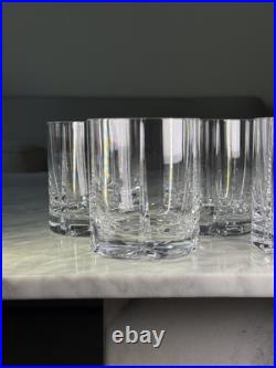 Set Of 5 MILLER Rogaska Tulipe Double Old Fashioned Glass Crystal Vintage Rare