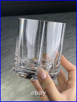 Set Of 5 MILLER Rogaska Tulipe Double Old Fashioned Glass Crystal Vintage Rare