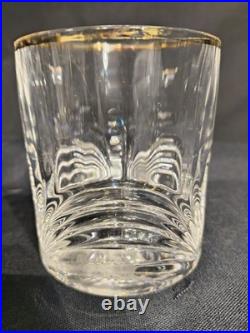 Set Of 5 Perfect Royal Crystal Rock Aurea Gold Trim Double Old Fashioned Glasses
