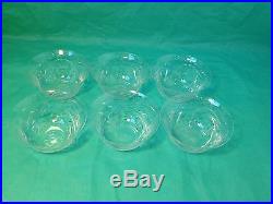 Set Of 6 Antique ABP Brilliant Period Cut Glass Rock Crystal Hawkes Finger Bowls