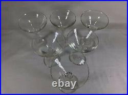 Set Of 6 Antique Circa 20th Antique Crystal Cut Flower Art Wine Glass Glassware