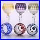 Set Of 6 Colors Wedding Water Wine Goblet Hand Cut Crystal Glasses Stemware