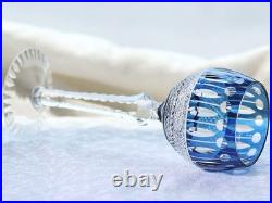 Set Of 6 Colors Wedding Water Wine Goblet Hand Cut Crystal Glasses Stemware