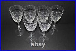 Set Of 6 Libbey Rock Sharpe 1017-1 Etched Crystal 8 Water Goblets