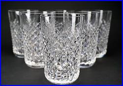 Set Of 6 Signed Waterford Crystal Highball Tumblers Alana Pattern 4 1/2 Tall