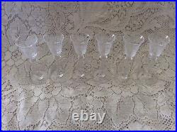 Set Of 6 Tiffinrambling Roseetched Crystal 1 Ounce Footed Cordial Goblet