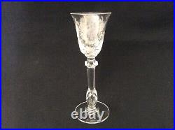 Set Of 6 Tiffinrambling Roseetched Crystal 1 Ounce Footed Cordial Goblet