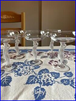 Set Of 6 Vintage Champagne Bayel Coupe Goblet Glasses