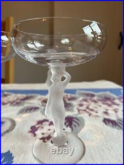 Set Of 6 Vintage Champagne Bayel Coupe Goblet Glasses