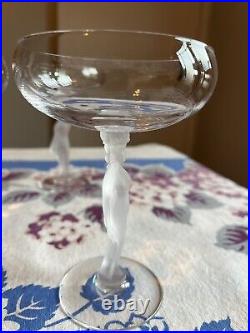 Set Of 6 Vintage Champagne Bayel Coupe Goblet Glasses