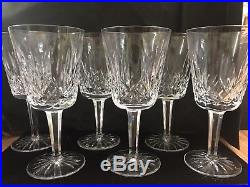 Set Of 6 Waterford Crystal Lismore Water Goblets