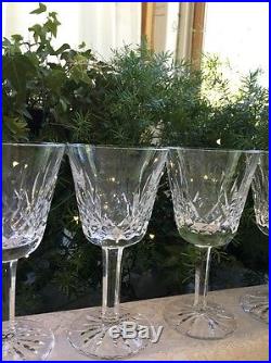 Set Of 6 Waterford Crystal Wine Glass Lismore Claret 5 7/8 Vintage Irish