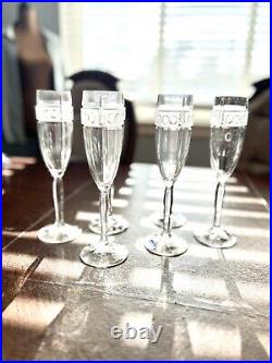 Set Of 6 Waterford Marquis Crystal Arabesque Champagne Flute 9 1/2 Excellent