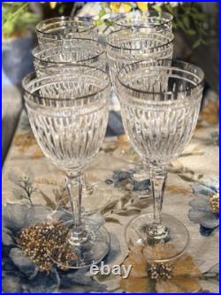 Set Of 6 Waterford Marquis Hanover Platinum Hand Cut Crystal Water Goblets New Set Of 6 Waterford Marquis Hanover Platinum Hand Cut Crystal Water Goblets New
