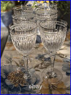 Set Of 6 Waterford Marquis Hanover Platinum Hand Cut Crystal Water Goblets New Set Of 6 Waterford Marquis Hanover Platinum Hand Cut Crystal Water Goblets New