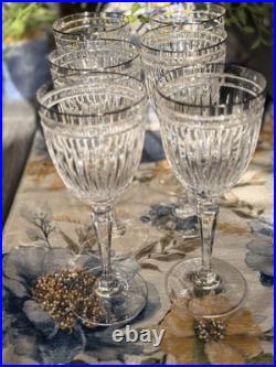 Set Of 6 Waterford Marquis Hanover Platinum Hand Cut Crystal Water Goblets New Set Of 6 Waterford Marquis Hanover Platinum Hand Cut Crystal Water Goblets New