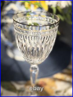 Set Of 6 Waterford Marquis Hanover Platinum Hand Cut Crystal Water Goblets New Set Of 6 Waterford Marquis Hanover Platinum Hand Cut Crystal Water Goblets New