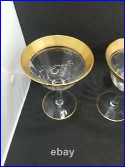 Set Of 7 Vintage Tiffin Rambler Rose Gold Rim Champagne/cocktail Glass Goblets