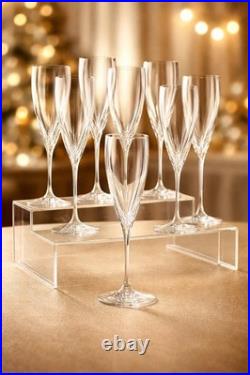 Set Of 8 Baccarat France Crystal Dom Perignon 7.5 Flute Wine Glass Mint