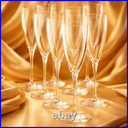 Set Of 8 Baccarat France Crystal Dom Perignon 7.5 Flute Wine Glass Mint