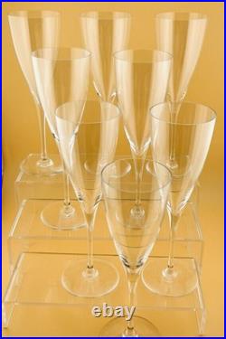 Set Of 8 Baccarat France Crystal Dom Perignon 7.5 Flute Wine Glass Mint