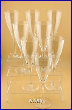 Set Of 8 Baccarat France Crystal Dom Perignon 7.5 Flute Wine Glass Mint