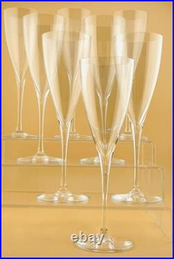 Set Of 8 Baccarat France Crystal Dom Perignon 7.5 Flute Wine Glass Mint
