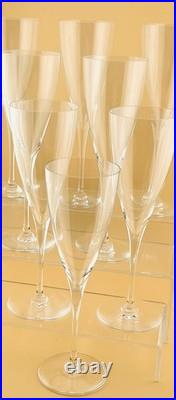 Set Of 8 Baccarat France Crystal Dom Perignon 7.5 Flute Wine Glass Mint