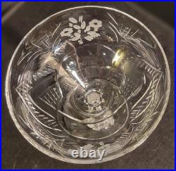 Set Of 8 Libbey NEWGATE Rock Sharpe Crystal Champagne Sherbet Glasses Etched