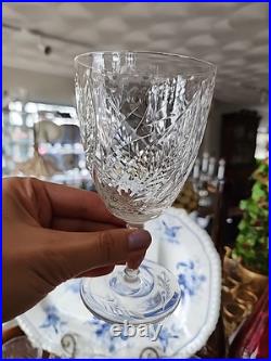 Set Of 8 Rock Sharpe Etched Wine Water Pedestal Goblets Leaf Pattern