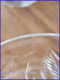 Set Of 8 Rock Sharpe Etched Wine Water Pedestal Goblets Leaf Pattern