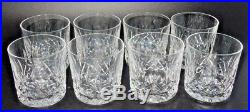 Set Of 8 Vintage Waterford Straight Sided Crystal Lismore Old Fashioned Tumblers