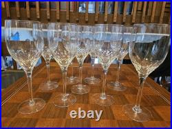 Set Of 9 Prelude Clear Orrefors Crystal Wine Goblet Glasses Lot