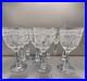 Set Of 9 Vintage Etched Crystal Wine Glasses Wheat Harvest Pattern Mid Century