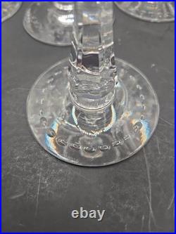 Set Of 9 Vintage Etched Crystal Wine Glasses Wheat Harvest Pattern Mid Century