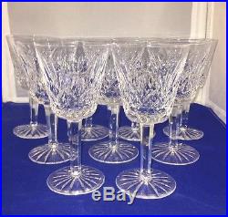 Set Of 9 Waterford Crystal Wine Glass Lismore Claret 5 7/8 Inches