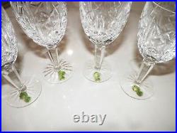 Set Of Four (4) Waterford Crystal Wine Glasses 6 1/2 Tall