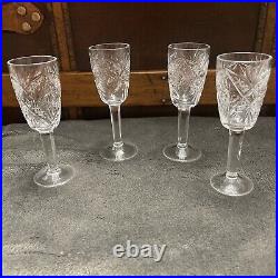 Set Of Four Vintage 5 1/4 Crystal Wine Glasses