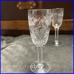 Set Of Four Vintage 5 1/4 Crystal Wine Glasses