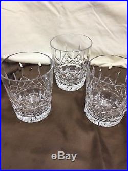 Set Of Four Waterford Lismore Double Old Fashioned 4 1/2 Glasses Tumblers12 Oz