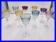 Set Of Nine Colored Wine Glasses, Crystal, Heavy, Multi-colored