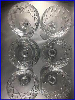Set Of Six 6 Waterford Lismore Margarita Glasses / READ DESCRIPTION