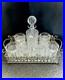 Set Ralph Lauren Crystal Herringbone Decanter, Six Old Fashioned Tumblers & Tray