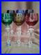 Set for 6 Vintage Multicolor Cut to Clear Crystal Liquer Glasses