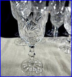 Set of 10 American Cut Crystal Eleanor Pattern Blown Glasses 4-(5.75), 6-(7)H