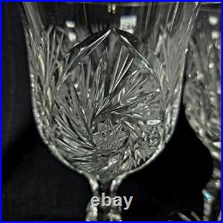 Set of 10 American Cut Crystal Eleanor Pattern Blown Glasses 4-(5.75), 6-(7)H