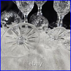 Set of 10 American Cut Crystal Eleanor Pattern Blown Glasses 4-(5.75), 6-(7)H