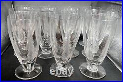 Set of 10 Stuart Crystal Iced Tea Glasses Woodchester Fern Pattern