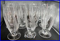 Set of 10 Stuart Crystal Iced Tea Glasses Woodchester Fern Pattern